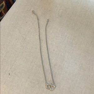 James Avery double heart sterling silver necklace